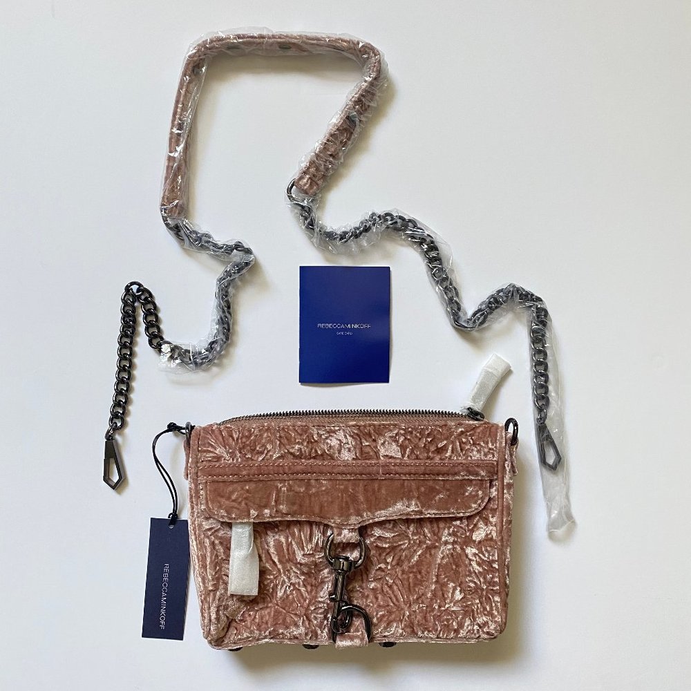 NWT Rebecca Minkoff crushed velvet shoulder bag